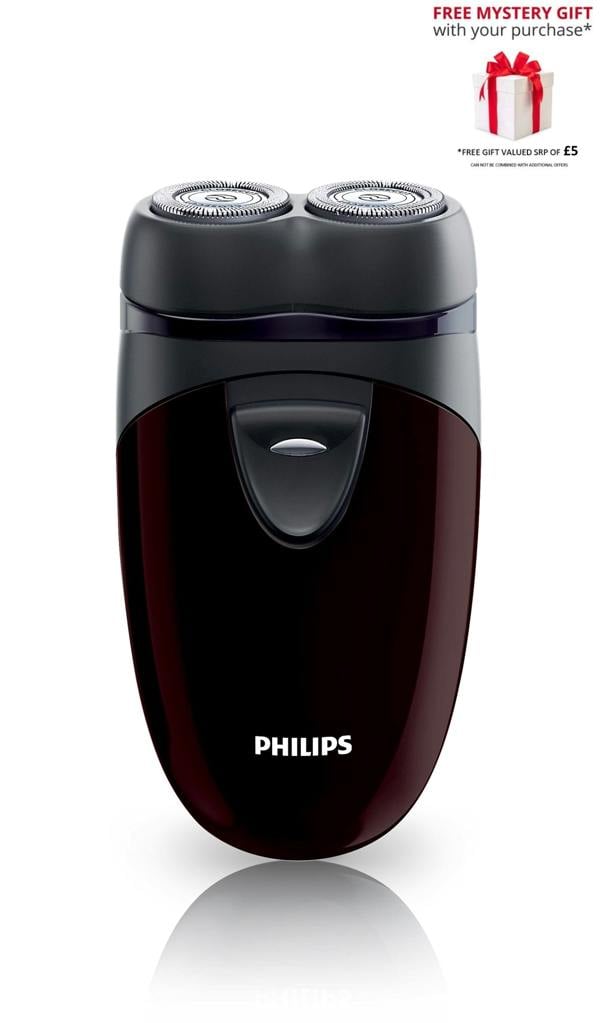 Philips PQ206 Battery Powered Dry Electric Shaver – with Free Gift RRP £5