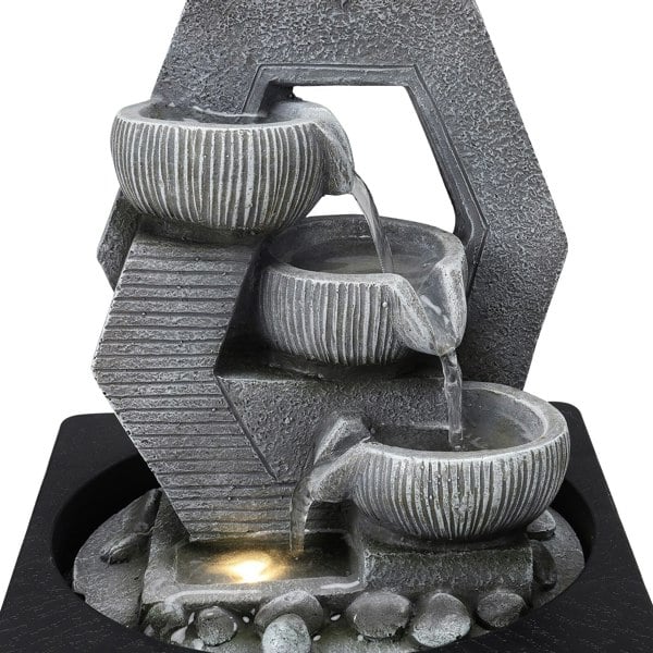 LED Light Cascade Tabletop Fountain Relaxing Water Feature for Relaxation and Meditation Soothing Waterfall Design Fountains Living and Home