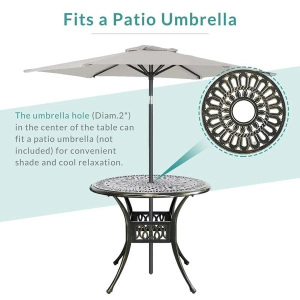 Garden Bistro Table Round Hollow Table with Parasol Hole Garden Dining Tables Living and Home