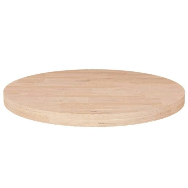 Berkfield Round Table Top �_�”�_40x2,5 cm Untreated Solid Wood Oak