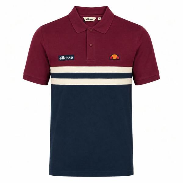 Ellesse Muccia Polo Shirt Burgundy/Navy