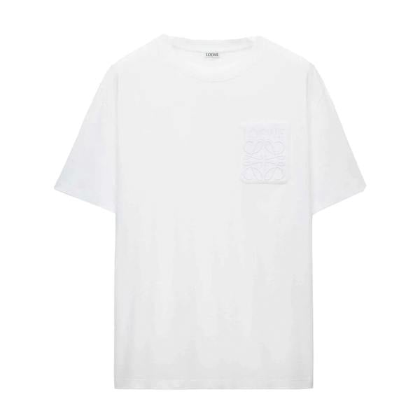 Loewe Tonal Pocket Logo Relaxed Fit T-Shirt   in  White