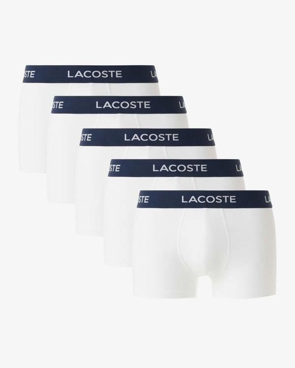 Lacoste 5-Pack Mens Trunks - White 001