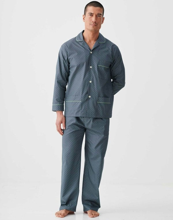 British Boxers Men's Crisp Cotton Pyjama Set – Geometric Moorland