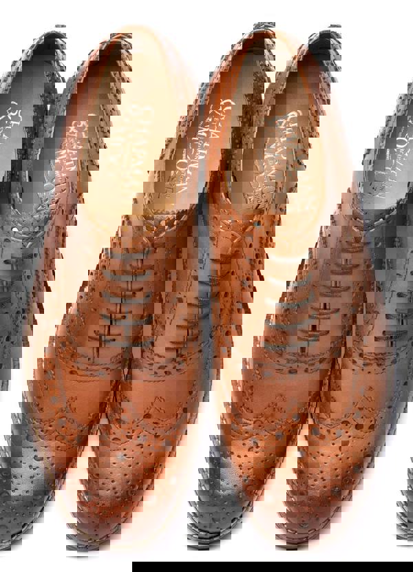 Chapman & Moore Oxford Brogue Leather Men's Tan Burnish Shoes