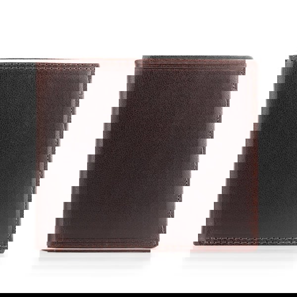 Classic brown bifold leather wallet with smooth finish, ideal gift for men with optional engraving or embossing.