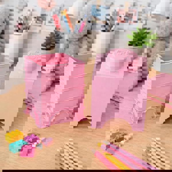 LEGO Round 1-Stud 1.2L Stackable Storage Brick Light Pink