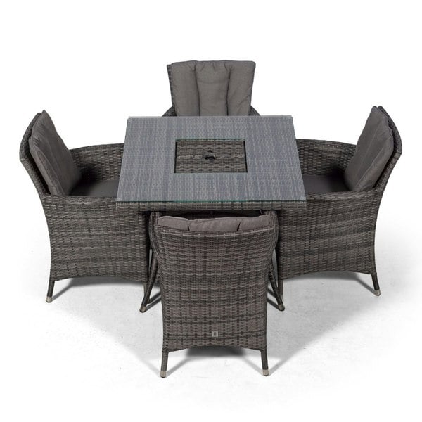 Giardino Savannah Square 4 Seater Patio Dining Set with Ice Bucket Drinks Cooler