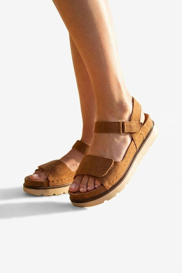 Violet Suede Platform Sandals - Camel_wb