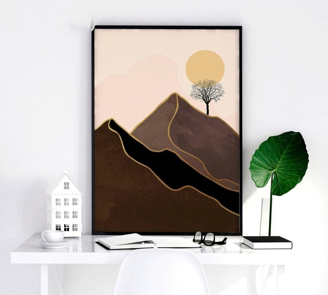 Scandinavian decor style for living room | set of 3 framed wall art