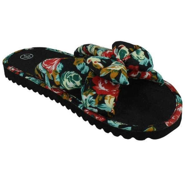 Spot On Ladies Spot On Flower Design Mules Floral Mule F00425