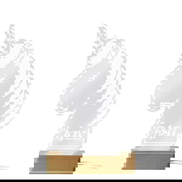 Personalised Memento Company Unicorn Wooden Based LED Light