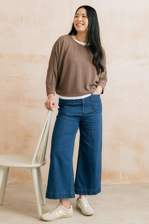 Lily & Me Penny Batwing Crossover Jumper Mocha
