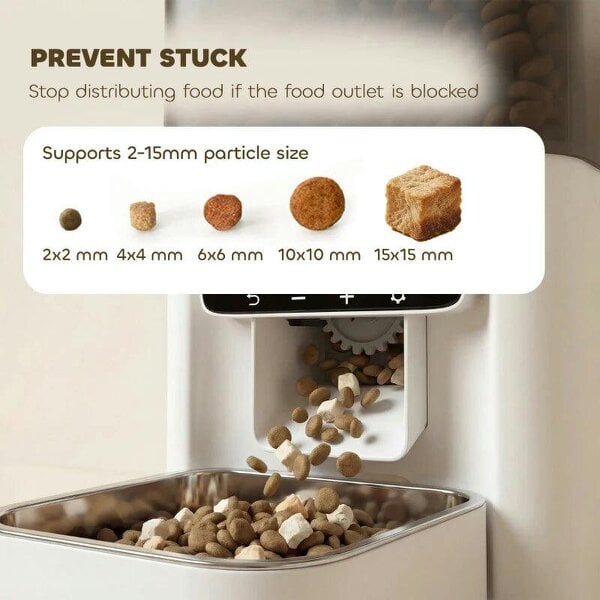 Programmable Automatic Cat Feeder with Timer Up to 6 Meals Per Day, 10s Voice Recorder, Portion Control