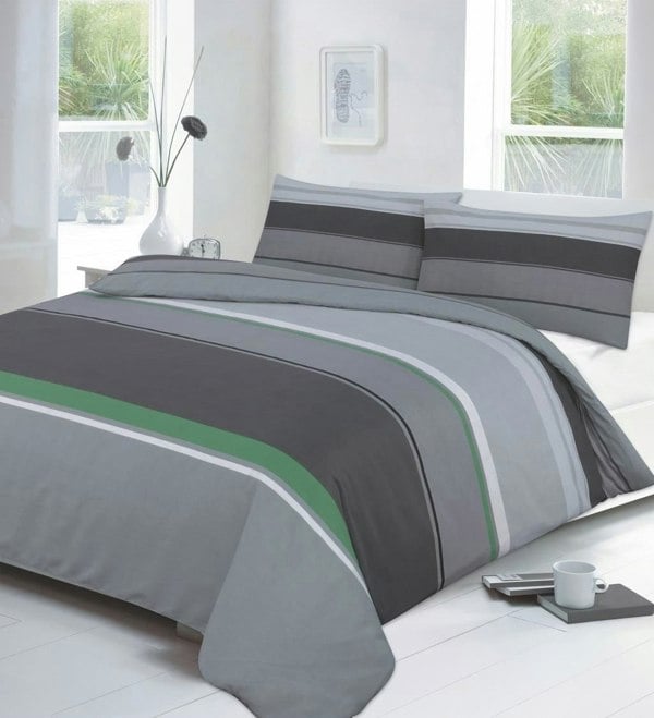 HomeSpace Direct Carter Striped Duvet Cover Set Modern Bedding