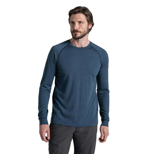 Craghoppers Mens National Trust Yewdale Long-Sleeved T-Shirt - Blue Stone - 
