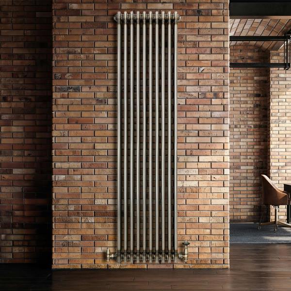 Monstershop Traditional 3 Column Radiator - 1800 x 470mm - Raw Metal
