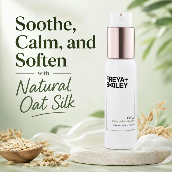 Aquarius Freya + Bailey Glo Up Face Cleanser Oat Silk Gentle Cleansing Wash 30ml