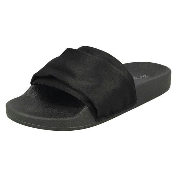 Spot On Ladies Spot On Satin Slider Mules