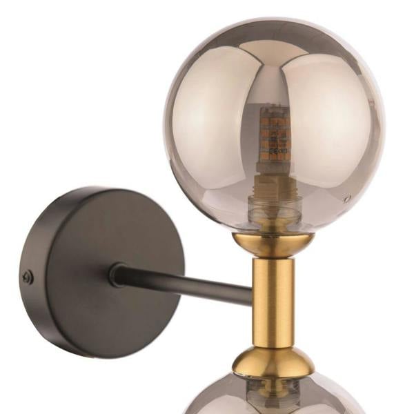 Pagazzi Lighting Loxley 2 Light Black & Gold Wall Light