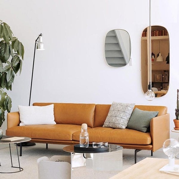 Muuto Outline Style Armchair, 2 Seater, Leather-Weilai Concept-Weilai Concept