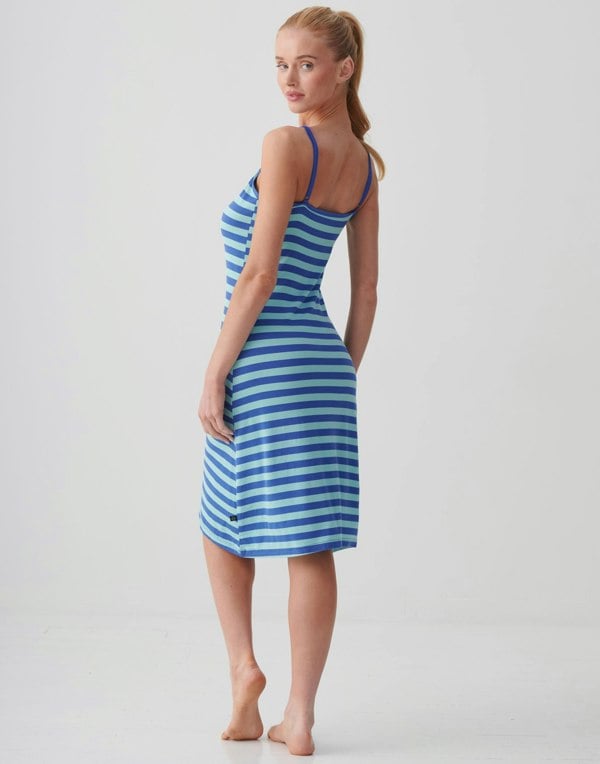British Boxers Women's Bamboo Strappy Nightdress – Crystal Blue
