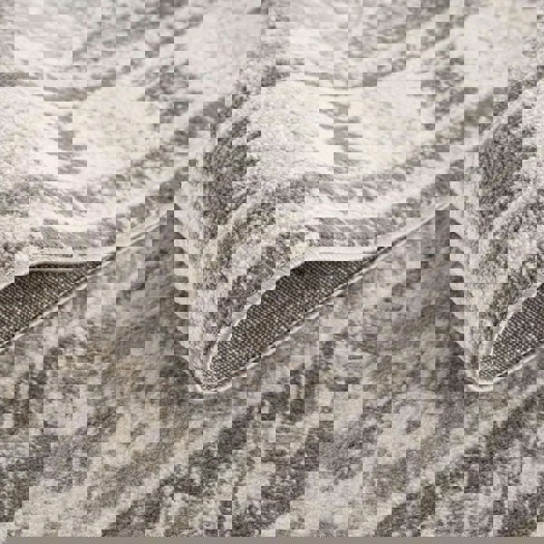 Living Room Medallion Design Grey Rug