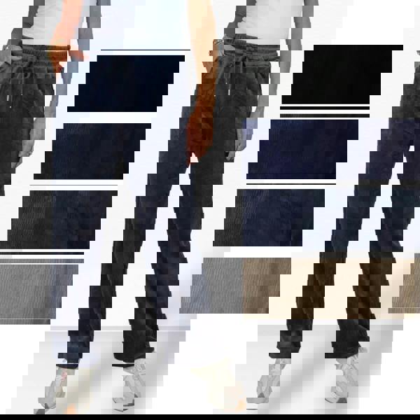 Paulo Due Womens Elastic Waist Corduroy Trousers