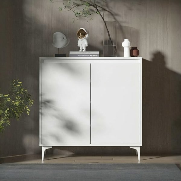 Cethy Wood Shoe Storage, White - shoe storage and bench