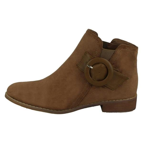 Spot On Ladies Spot On Flat Ankle Boots F51136