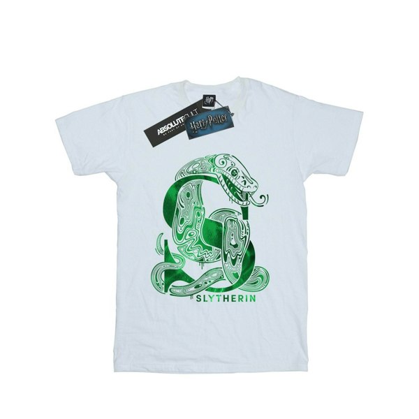 Harry Potter Girls Slytherin Snake Cotton T-Shirt - White