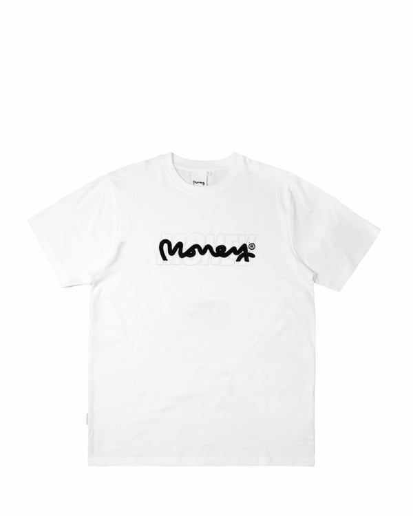 Money Stencil Chop Tee - White