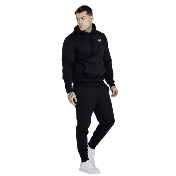 SikSilk Mens Casual Hoodie - Black - 