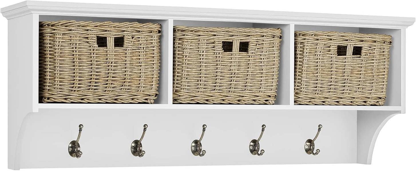 Statement Furniture Tetbury Large Hallway Set with Strong Storage Baskets and Cushion Seat