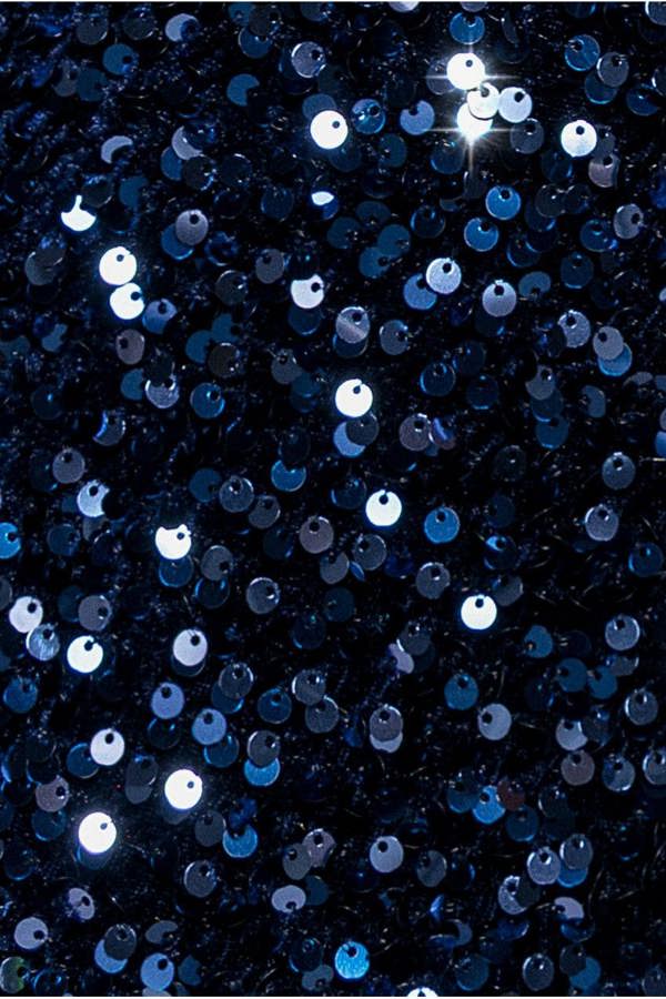 Multi Sequin & Velvet Bardot Midi Dress - Navy Blue DR3550