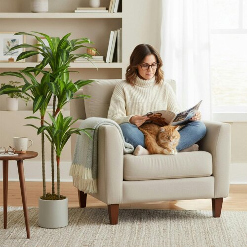 Wyld Haus Mivi Artificial Dracaena Style Tree With Flexible Trunks 120cm Green