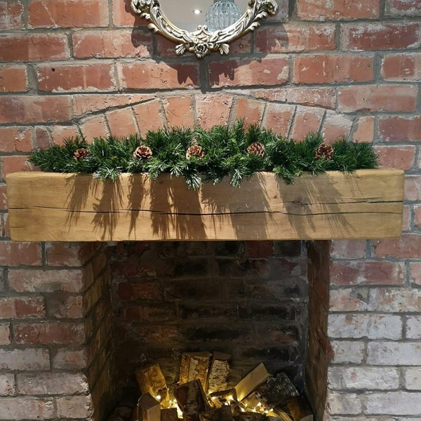 Samuel Alexander 90cm Deluxe Snow Time Princess Green Garland Swag 108 Tips With 5 Pine Cones