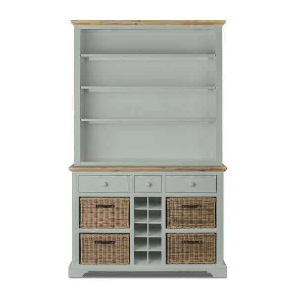 Statement Furniture Florence Display Cabinet With Shelves, Wine Rack and Storage Baskets