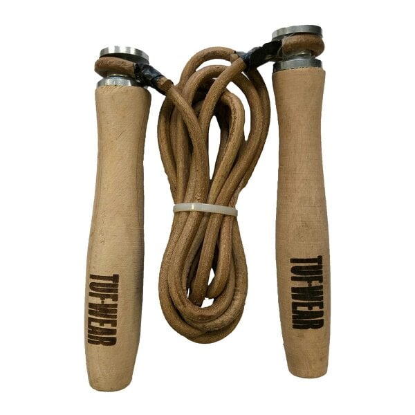 Tuf Wear Leather Skipping Rope with Wooden Handle