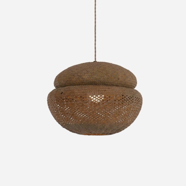 Lightsin Handwoven Natural Bulrush Pendant Light with Pot Lid-Inspired Design Lightsin UK 