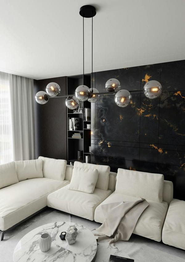 Emibig ROSSI Pendant lamp  8 x E14 Black with Graphite Shade