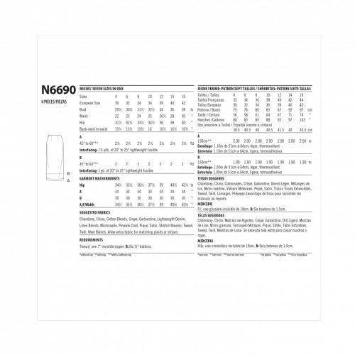 New Look Sewing Pattern 6690, Skirts for Women, A (4-6-8-10-12-14-16) - Intermediate