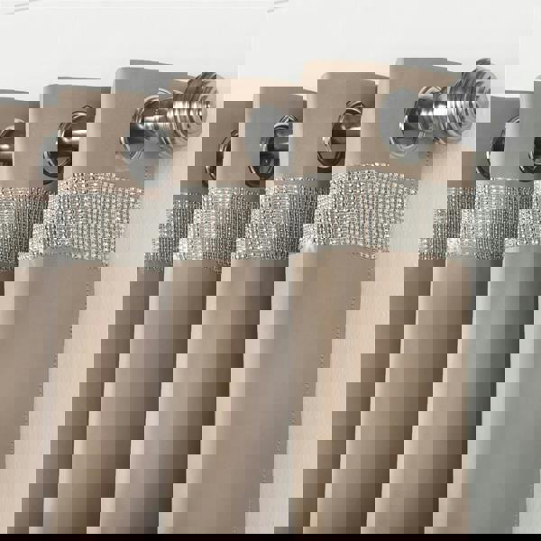 Luxury Living Palace Diamante Ring Top Blackout Curtains