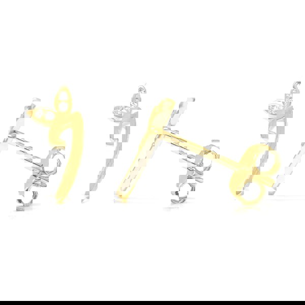 Say It With Winged Initial Earrings - Yellow Gold Plated