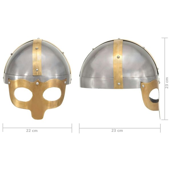 Berkfield Viking Helmet Antique Replica LARP Silver Steel