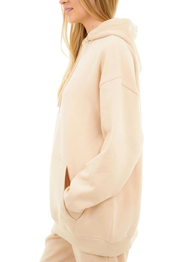 Smart Living Women's Cozy Polycotton Hoodie - Soft Pullover with Pocket - Stone