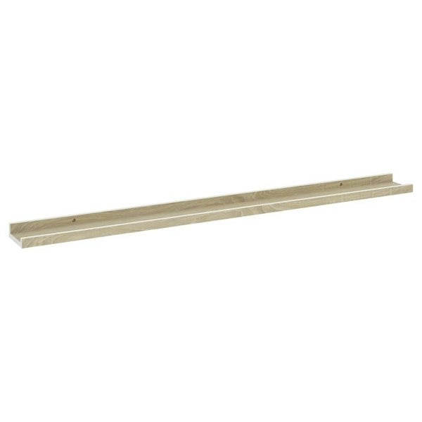 Berkfield Wall Shelves 4 pcs White and Sonoma Oak 100x9x3 cm