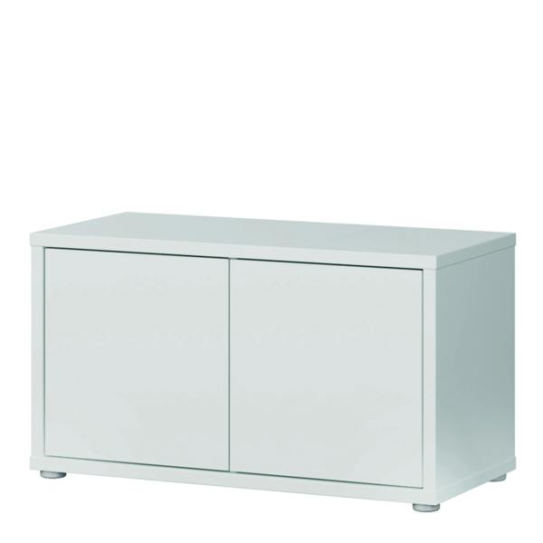 Furniture To Go Alice Springs Bench with 2 Doors Push-to-Open in Light Grey