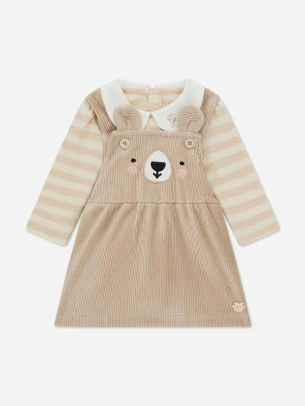 Guess Baby Girls Dress Set in Beige