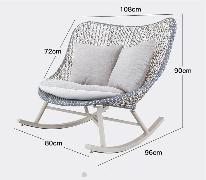 Temescal Rattan Garden Rocking Chair, Indoor/ Outdoor Furniture-Weilai Concept-Weilai Concept